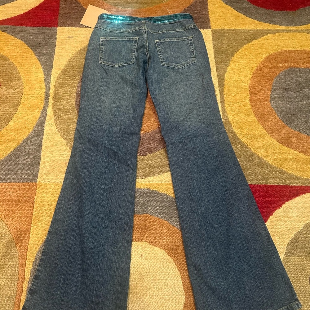 NWT dfx Jeans Low Rise Bootcut Sequin Y2K Vintage Early 2000’s Junior’s Size 5 - Picture 6 of 7